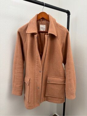 Avec Les Filles Peach-Tone Wool Peacoat